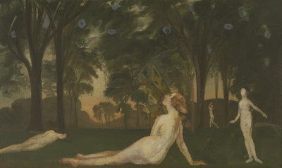 夏季走廊，约1910年（布面油画） 作者 亚瑟·鲍恩·戴维斯