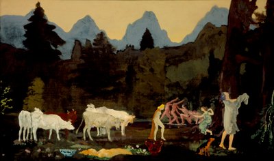 田园戴尔和峰，c.1908-11 作者 亚瑟·鲍恩·戴维斯