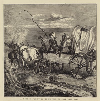 一个摩门教徒家庭在去盐湖城的途中 作者 Arthur Boyd Houghton