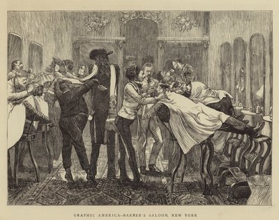 Graphic America，Barber&39;s Saloon，纽约 作者 Arthur Boyd Houghton