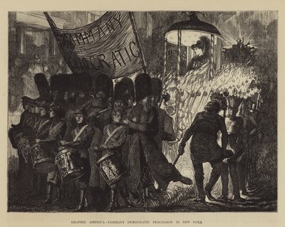 图形美国，纽约Tammany民主游行 作者 Arthur Boyd Houghton
