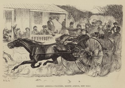 Graphic America，Trotting，Eighth Avenue，New York 作者 Arthur Boyd Houghton