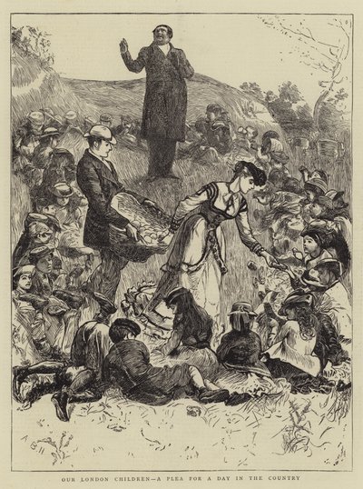 我们的伦敦儿童，为国家的一天辩护 作者 Arthur Boyd Houghton