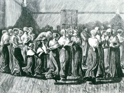 会议中的摇晃者：1870年5月14日出版的宗教舞蹈，插图，The Graphic 作者 阿瑟·博伊德·霍顿