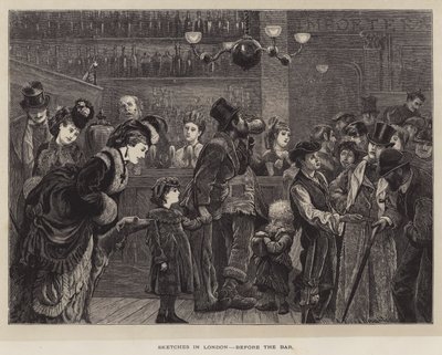 在酒吧前的伦敦草图 作者 Arthur Boyd Houghton