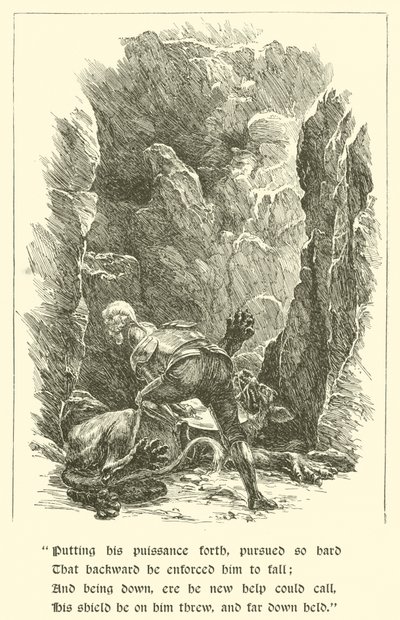Sir Calidore, Knight Of Courtesy, Beast With A Thousand Tongues (engraving) 作者 亚瑟·乔治·沃克