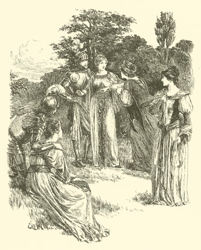 The Legend Of Britomart, The Golden Girdle Awarded (engraving) 作者 亚瑟·乔治·沃克