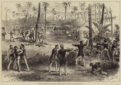 萨摩亚当地人与HMS Barracouta船员之间的冲突 作者 Arthur Hopkins