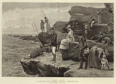 钓鱼Filey Brigg，约克郡 作者 Arthur Hopkins