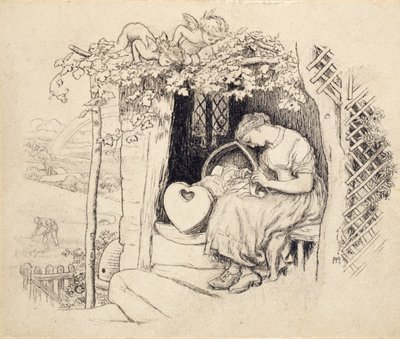 摇篮边，1873年 作者 亚瑟·休斯