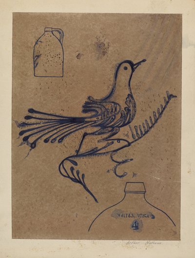 炻器壶，约1937年。 作者 亚瑟马修斯