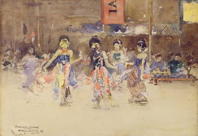 爪哇舞者，1889年（纸上写着） 作者 亚瑟·梅尔维尔