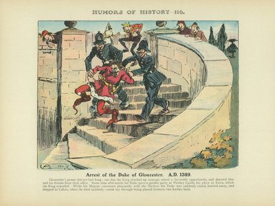 格洛斯特公爵被捕。公元 1389 年（彩色石版画） 作者 阿瑟·莫兰德