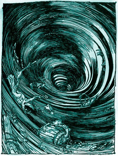 埃德加爱伦坡的漩涡下降 作者 亚瑟·拉克汉姆（Arthur Rackham）