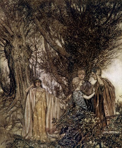 仲夏夜之梦 作者 亚瑟·拉克汉姆（Arthur Rackham）