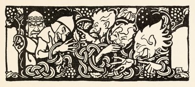 Becfola来自爱尔兰童话故事中的Becfola求爱的战车 作者 亚瑟·拉克汉姆（Arthur Rackham）