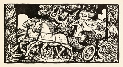 Becfola来自爱尔兰童话故事中的Becfola求爱的战车 作者 亚瑟·拉克汉姆（Arthur Rackham）