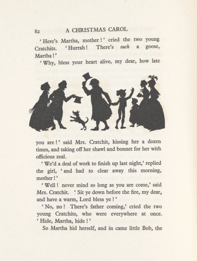 &39;Bob Cratchit和Tiny Tim&39;，1915年（版画） 作者 亚瑟·拉克汉姆（Arthur Rackham）