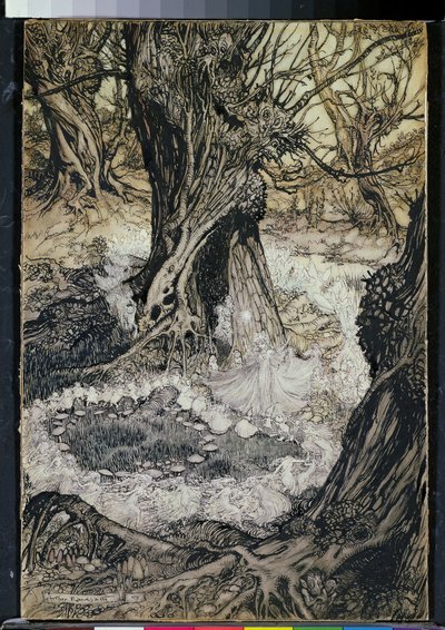 来吧，现在是Roundel，1908年 作者 亚瑟·拉克汉姆（Arthur Rackham）