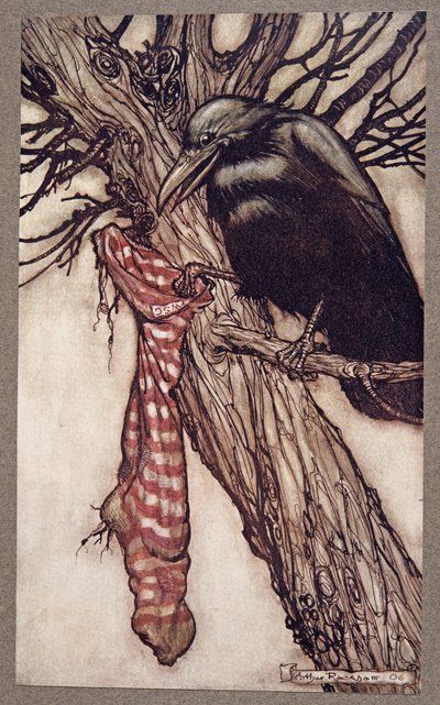 多年来，他一直在巧妙地填充他的长袜，从JM Barrie（1860  -  1937年），酒吧的肯辛顿花园的Peter Pan。 1906年 作者 亚瑟·拉克汉姆（Arthur Rackham）