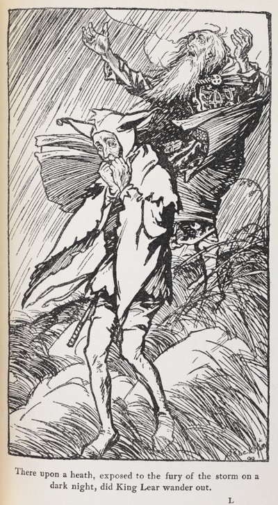 李尔王》插图。 作者 亚瑟·拉克汉姆（Arthur Rackham）
