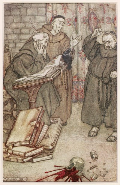 1907年Rheims寒鸦的例证 作者 亚瑟·拉克汉姆（Arthur Rackham）