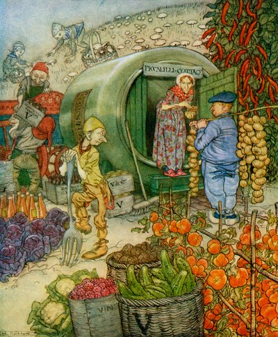 来自FA Steel的“English Fairy Tales Retold”于1927年出版的醋先生和夫人 作者 亚瑟·拉克汉姆（Arthur Rackham）