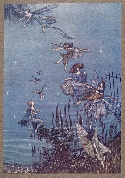 蛇纹石的仙女，来自JM Barrie（1860  -  1937）在肯辛顿花园的小飞侠，酒吧。 1906年 作者 亚瑟·拉克汉姆（Arthur Rackham）