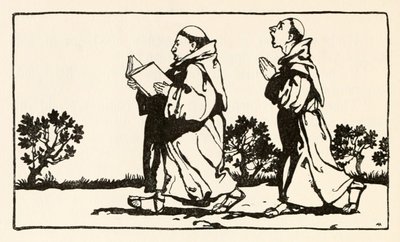 Hag坐在墙上，来自爱尔兰童话故事中的Morgans Frenzy 作者 亚瑟·拉克汉姆（Arthur Rackham）