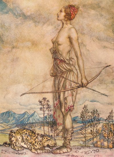 戴安娜女猎人，c1920 作者 亚瑟·拉克汉姆（Arthur Rackham）