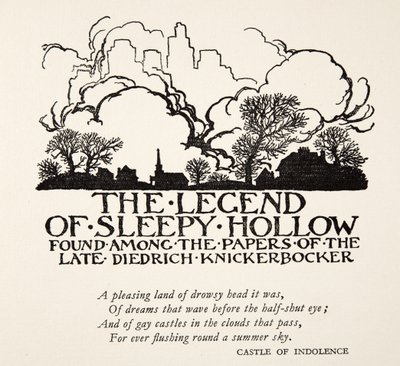 睡眠空洞的传说，来自Washngton Irving的“睡谷的传说”（1783  -  1859），pub。 1928年 作者 亚瑟·拉克汉姆（Arthur Rackham）