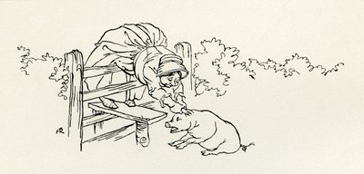 老妇人和她的猪 作者 亚瑟·拉克汉姆（Arthur Rackham）