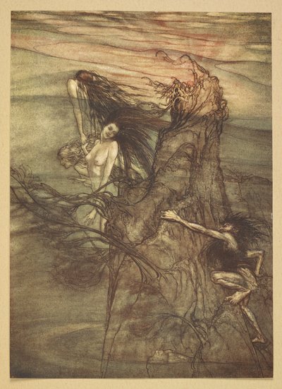 莱茵少女。 作者 Arthur Rackham