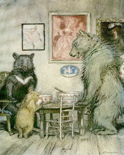 三只熊 作者 亚瑟·拉克汉姆（Arthur Rackham）