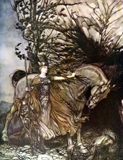 女武神Valkyrie 作者 亚瑟·拉克汉姆（Arthur Rackham）