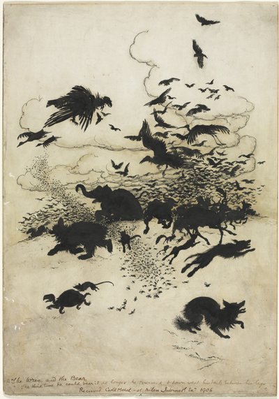 鹪鹩与熊 作者 亚瑟·拉克汉姆（Arthur Rackham）