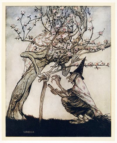 我的树！我的树啊！你看过我顽皮的小女仆吗？来自English Fairy Tales，pub。 1922年 作者 Arthur Rackham