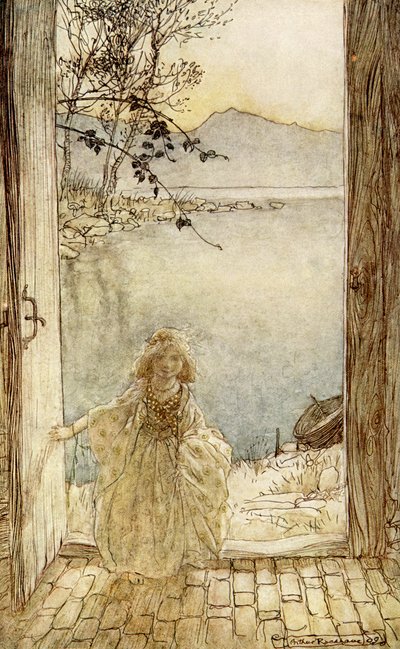 在Friedrich de laMotteFouqué的Undine 作者 亚瑟·拉克汉姆（Arthur Rackham）