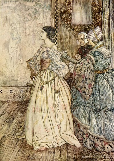 在Friedrich de laMotteFouqué的Undine 作者 亚瑟·拉克汉姆（Arthur Rackham）