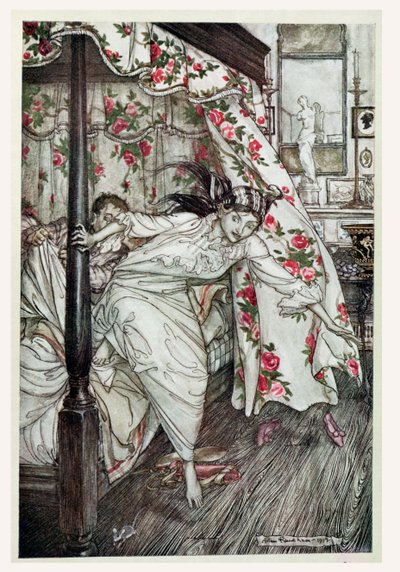 金星和猫，来自&39;伊索寓言&39;的插图，由Heinemann出版，1912年（彩色光刻） 作者 亚瑟·拉克汉姆（Arthur Rackham）