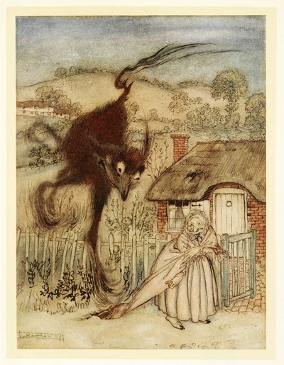好！她笑了，我很幸运！，来自English Fairy Tales，pub。 1922年 作者 亚瑟·拉克汉姆（Arthur Rackham）