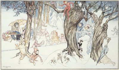 1924年的冬季嬉戏 作者 亚瑟·拉克汉姆（Arthur Rackham）