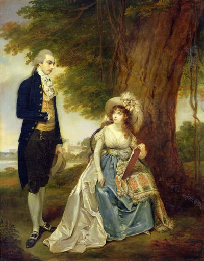 弗雷泽夫妇（Mr and Mrs Fraser），c.1785-90（布面油画） 作者 亚瑟·威廉·戴维斯