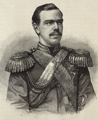俄国亚历山大三世（1845-1894 年）。俄国沙皇（1881-1894 年），亚历山大二世的儿子和继承人。雕刻。 作者 艺术家未知