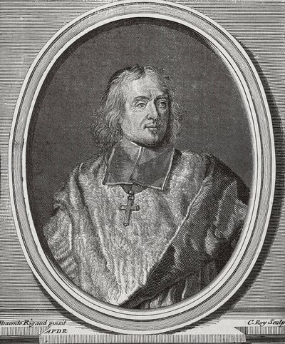博苏埃，雅克-贝尼尼（1627-1704 年）。英国神学家和主教。根据 Hyacinthe Rigaud 原作绘制的肖像副本。雕刻 作者 艺术家未知
