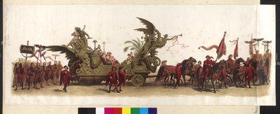 1879 年 4 月 27 日维也纳 Makart-Festzug（弗朗茨-约瑟夫和伊丽莎白银婚纪念游行）的马车。1879 年 4 月 27 日，维也纳 作者 艺术家未知