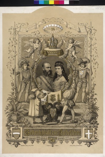 1879 年皇室夫妇银婚纪念纸 作者 艺术家未知