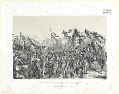 1848 年 3 月 13 日和 14 日阵亡将士的葬礼 作者 艺术家未知