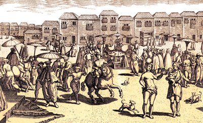 Goan Market Scene，选自《Navigatio in Orientem 作者 艺术家未知