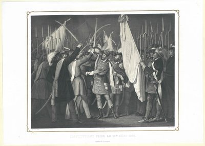 1848 年 3 月 15 日的宪法仪式 作者 艺术家未知